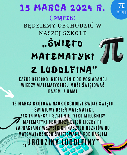 „Święto Matematyki z Ludolfiną” 15 marca 2024 r.