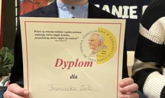 I miejsce w XIII Gminnym Konkursie Wiedzy o Świętym Janie Pawle II.