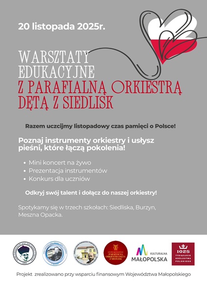 Warsztaty muzyczne z Parafialną Orkiestrą  Dętą z Siedlisk już 20 listopada!