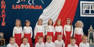 Pasowanie na Przedszkolaka, połączone z obchodami Narodowego Święta Niepodległości.