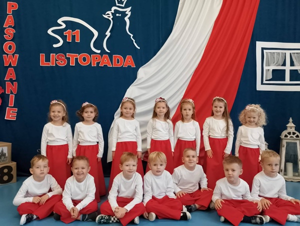 Pasowanie na Przedszkolaka, połączone z obchodami Narodowego Święta Niepodległości.