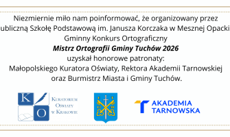 Honorowe patronaty Gminnego Konkursu Ortograficznego Mistrz Ortografii Gminy Tuchów 2026